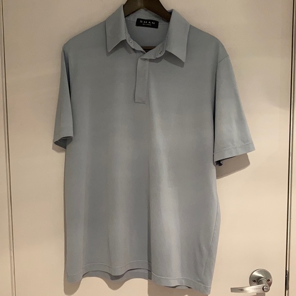 SHAN Other - SALE⭐️SHAN Textured jersey polo blue gray  L 🇨🇦